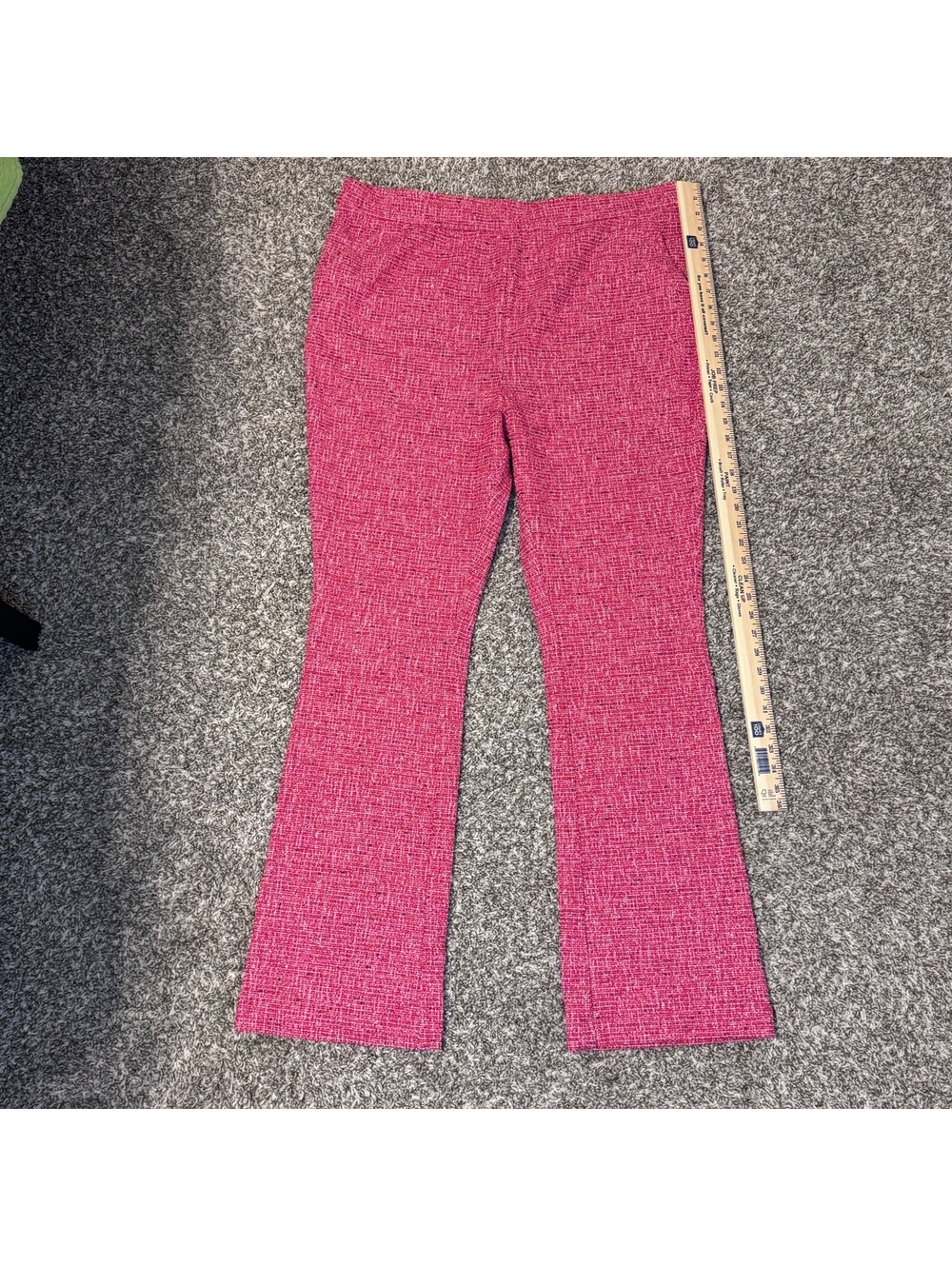 Isaac Mizrahi Live Pink Tweed Pull-On Wide Leg Pants 2X Tall